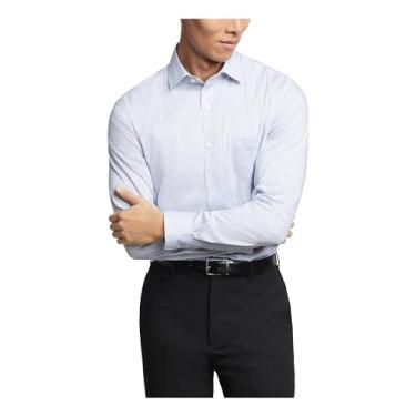 Imagem de Van Heusen Camisa social masculina modelagem regular ultra livre de rugas gola flexível elástica, azul marinho multi, multicor, 15"-15.5" Neck 34"-35" Sleeve