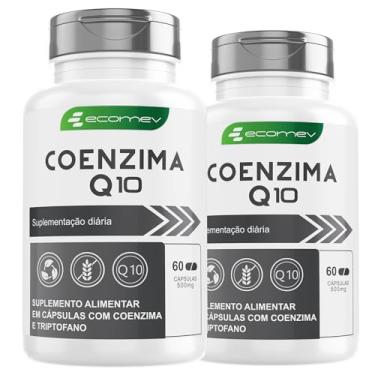 Imagem de 2 Potes Coenzima Q10 Pura 100% Absorção 500Mg - 120 Cápsulas - Ecomev