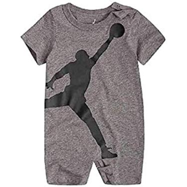 Imagem de Macaquinho para meninos Nike Air Jordan Cinza carbono, Carbon Heather, 9 Months