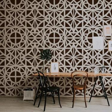 Imagem de Ornamentos geométricos muçulmanos islâmicos de 80 cm, estêncil arabesco, tinta mandala, grande para decoração, modelo, paredes reutilizáveis, padrões de parede de nicho, móveis, sementes, scrapbooking