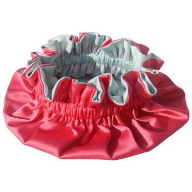 Imagem de AKISS Touca de cabelo de seda de cetim para bebês recém-nascidos para bebês e meninos dormindo, Rubi + menta, 12-36 Month