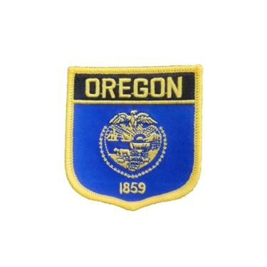 Imagem de Ruoming 1 PÇ Patch de bandeira de Oregon bordado a ferro ou costurado em bordado tático militar nacional bandeira do estado (Oregon)