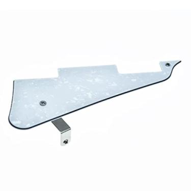 Imagem de KAISH Escudo de guitarra LP pérola branca com suporte de aço inoxidável cromado e parafusos de montagem de aço para Gibson Les Paul dos EUA