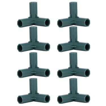 Imagem de Conectores de Suporte de Planta de 3 Vias de 8 Peças Akozon - Junta de Estaca de Escalada de Jardim de Plástico - Acessório de Estufa Versátil para Jardinagem Fácil