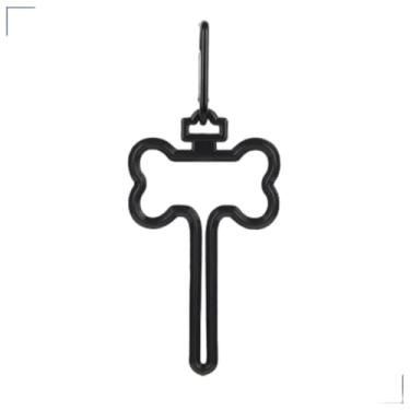 Imagem de Suporte Clip para Saquinho Higiênico Coletor Pet, Suporte Coletor De Fezes Pet Osso Cata Caca (Preto)