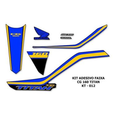 Imagem de Kit Adesivo Faixa Personalizado Cg Titan 160 2018/2019 - 12 - Resitank