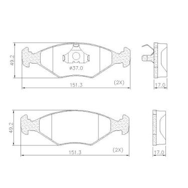 Imagem de Pastilha de Freio NA37678 Palio 96/03 Elba Fiorino Premio Uno Mille 84