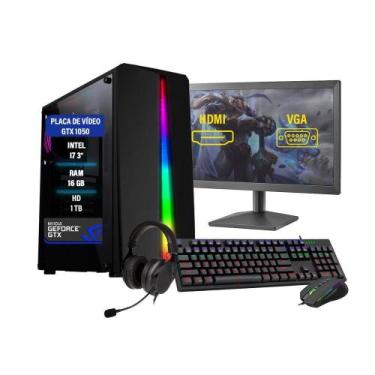 Imagem de Pc Gamer Completo I7 Gtx 1050Ti Memória 16Gb Hd 1Tb Ssd - Fonecar Info