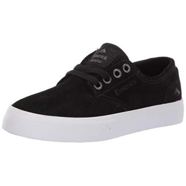 Imagem de Emerica Tênis de skate masculino The Romero com cadarço, Preto/Branco/Goma, 38