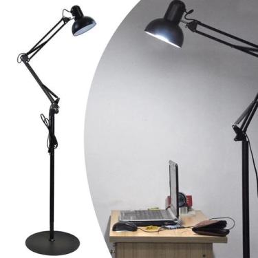 Imagem de Luminaria Abajur Chao Articulada Metal E27 Iluminaçao Mesa Sofa Sala E