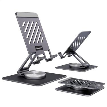 Imagem de minisopuru Suporte de iPad para mesa com base giratória de 360°, suporte de monitor portátil dobrável, acessórios para iPad para escritório doméstico Kindle 2024 iPad Pro Mini 4-16 polegadas