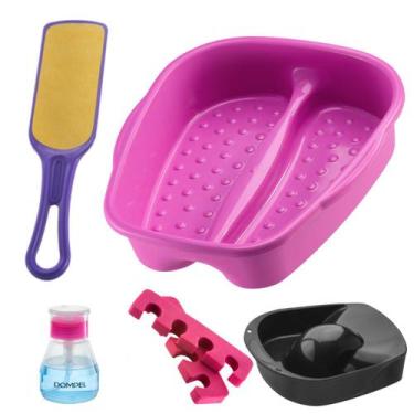 Imagem de Kit Manicure Pedicure Completo Tigela mão + Bacia Pés + Lixa + Separad