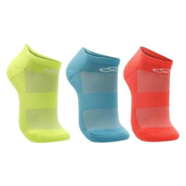 Imagem de Kit Meia Olympikus Neon 3 Pares Masculino, Amarelo, Laranja, 39/44