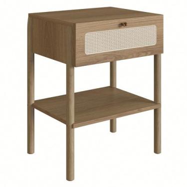 Imagem de Mesa de Cabeceira Com 1 Gavetas Pés Madeira Arlo A10 Hanover - Mpozena