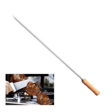 Imagem de Espeto P/ Assar Carne Frango Linguiça Costela Churrasco 85cm - Mor