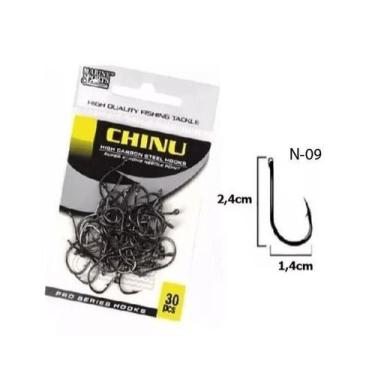 Imagem de Kit 30 Anzol Pesca Marine Sports Chinu Black N-09