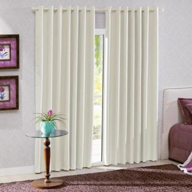 Imagem de Cortina Corta Luz Bella Janela Ilhós Tecido Sala 4,20 x 2,80, BRANCO