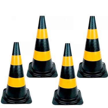 Imagem de Kit 4 Cones para sinalização 75 cm 2 faixas - RM-44 - MultiMarcas