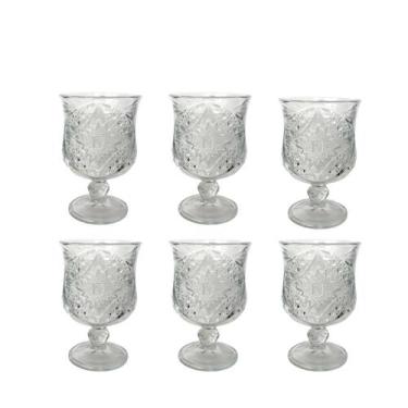 Imagem de Taças para Água e Vinho 200ml Jogo Com 6 Vidro em Relevo. - GIRA COMER