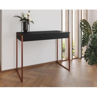 Imagem de Aparador Industrial Califórnia 137x40 Ferro Cobre Tampo Preto - Impéri