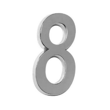 Imagem de Número Residencial 3D "8" Plástico ABS Cromado Metalcromo, Cromado