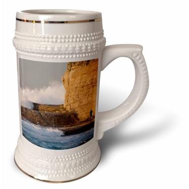 Imagem de 3dRose Caneca de surfe, Santa Cruz Coast, Califórnia, US-US05 TNO0053-Tom Norring caneca, 510 g, 650 ml, branca