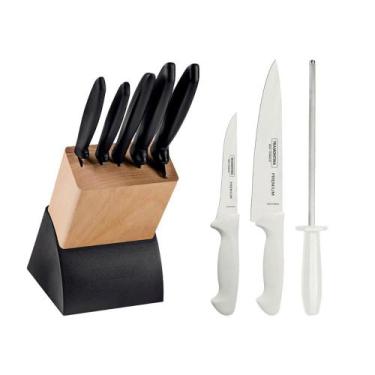 Imagem de KIT - Faqueiro Plenus 6 Peças + 1 Jogo de Facas com Chaira Premium 3 P