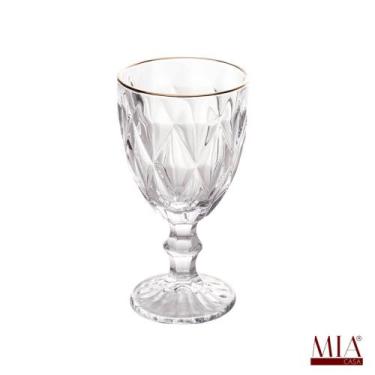 Imagem de Taça para Agua Diamond Fio ouro 325ml - Lyor