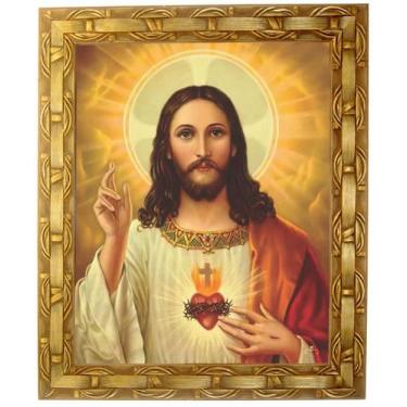 Imagem de Quadro Do Sagrado Coração de Jesus, Mod.05, 30x25cm. Angelus