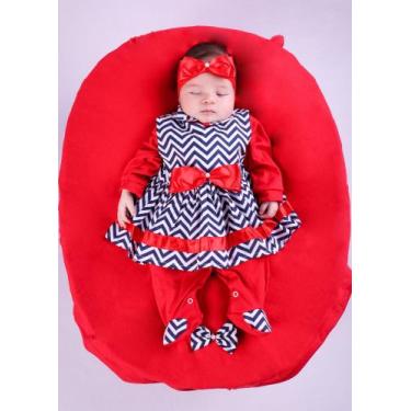 Imagem de Saída de Maternidade de Menina Eliza 4 peças - Lalu Enxovais, Vermelho