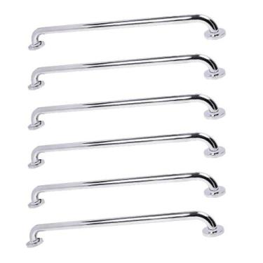 Imagem de Alça Barra de Apoio Kit 5 Uni 70cm Inox Acessibilidade Deficiente Anti