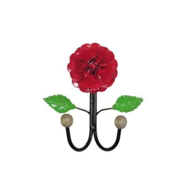 Imagem de Cabide 2 Ganchos Suporte Em Ferro Detalhes Flor De Ferro - D'Cor & Art