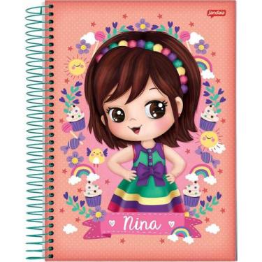 Imagem de 4 Caderno Universitário Cd 1x1 96f Nina 20 Escolar - Koala Megashop - 