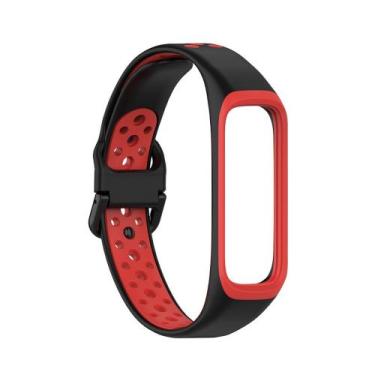Imagem de Pulseira de Silicone Esportiva Para Galaxy Fit2 r220 Preto com Vermelh