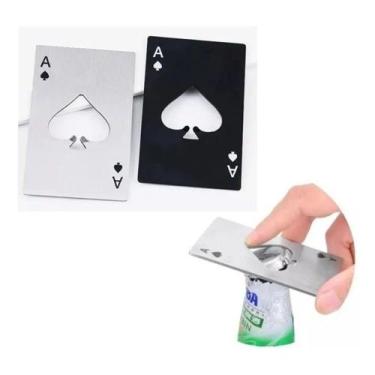 Imagem de 6x Carta Baralho Abridor De Garrafa / Poker Inox Cerveja - PL