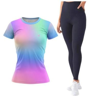 Imagem de Kit Calça Legging Preta e Cinza Empina Bumbum  Lisa Blusa Feminina Aca