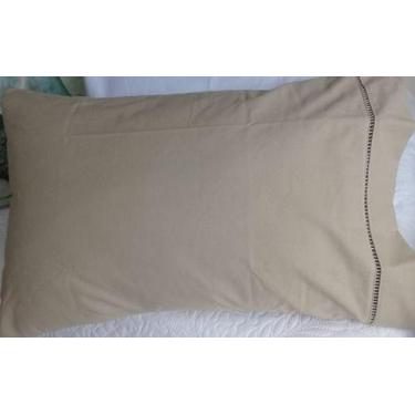 Imagem de Par De Fronha Algodao Ponto Palito 02pcs - Chrisney Bordados, Bege