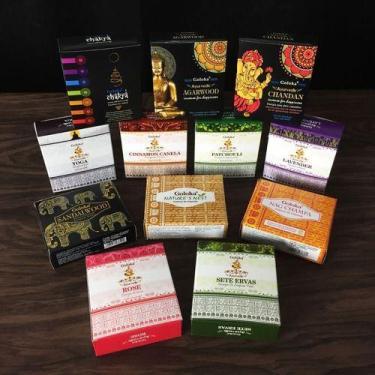 Imagem de Incenso Cone Cascata Massala Goloka Backflow 120 Cones Total, 12 Aroma