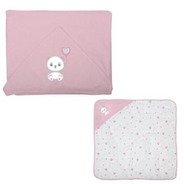 Imagem de Toalha De Banho Para Bebe De Plush 68CMX68CM Incomfral, RosaPanda