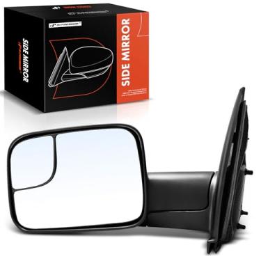 Imagem de A-Premium Espelho retrovisor manual do lado do motorista - compatível com Dodge Ram 1500 2002-2009, Ram 2500 3500 2005-2009 - Espelho retrovisor externo preto dobrável manual sem aquecimento com