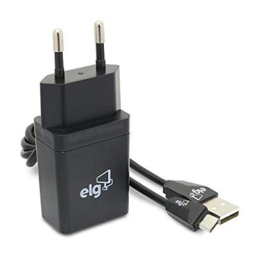 Imagem de ELG, KT510WC, Kit Carregador de Parede Universal USB, Acompanha Cabo Micro USB de 1M, 1 porta de 1A e Saída de 5V Speed Plus Port, Bivolt, Preto