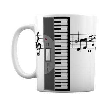 Imagem de Caneca Música Instrumento Musical Teclado Notas Musicais - GMH Prod. S
