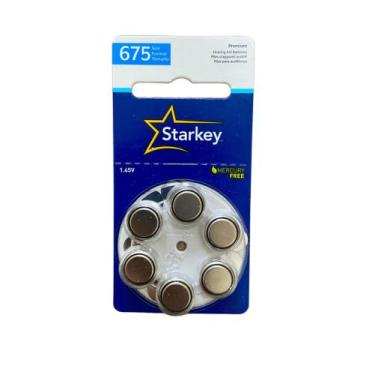 Imagem de Cartela de Pilhas Auditiva Starkey 675- Selo Azul (Unidade, 06 pilhas)