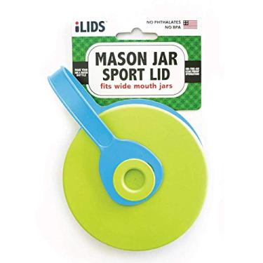 Imagem de iLIDS Mason Jar Sport Lid, Wide Mouth, Lime Green, Pack of 2