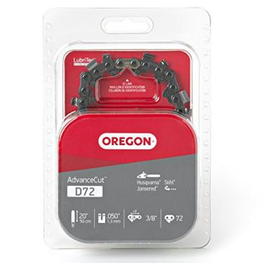 Imagem de Oregon D72 Corrente de motosserra de cinzel, 50 cm, inclinação de 9,5 mm, calibre de 1,27 cm, 72 elos de acionamento, corrente de retorno baixo