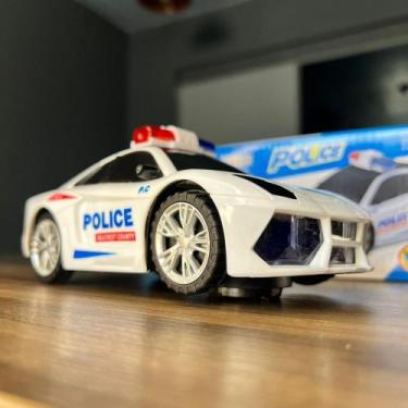 Imagem de Carro de Policia Brinquedo para Menino Sirene 3D Luz Bate e volta - To