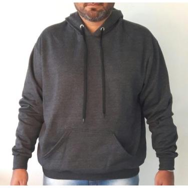 Imagem de Blusa moletom unissex masculino e feminino canguru fechado com capuz -