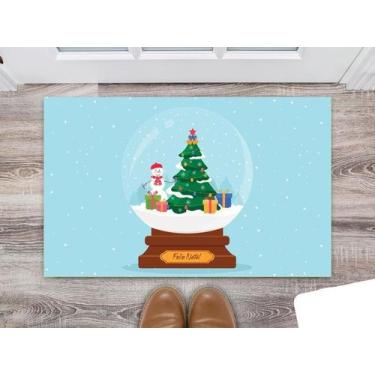 Imagem de Tapete Capacho Personalizado Arvore Natal Globo de Neve - Deluzz