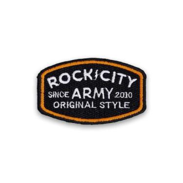 Imagem de Patch Rock City Original Style Termocolante Preto/Laranja, Preto, Lara