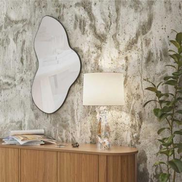 Imagem de Espelho Painel Decorativo Orgânico 90cm MDF Preto Dalla Costa